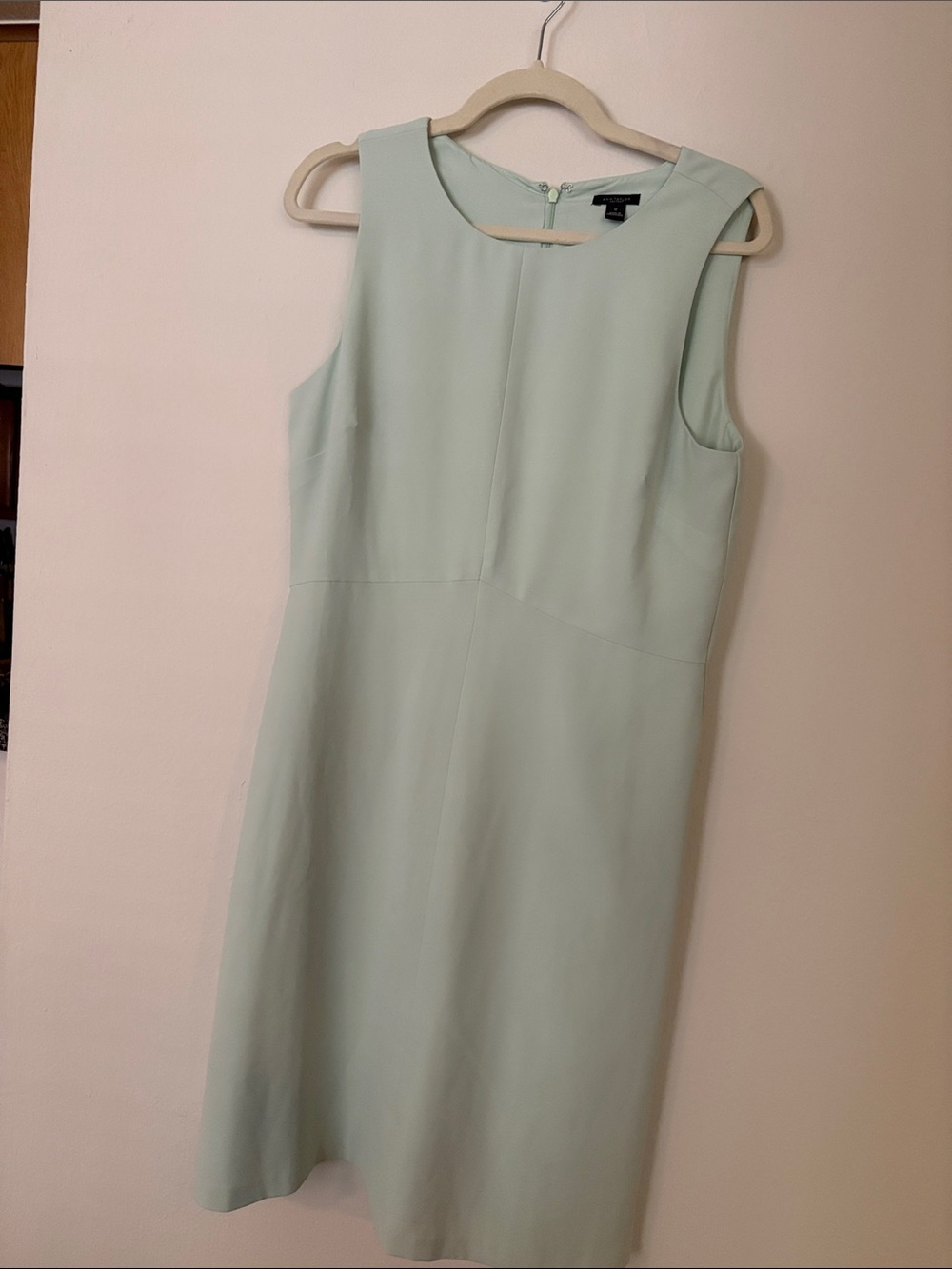 Ann Taylor Sleeveless Mint Green Midi Sheath Dress